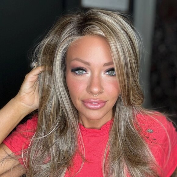 Napa Synthetic Wig in Walnut Buttercream Lace Front Mono Top - Picture 4 of 5